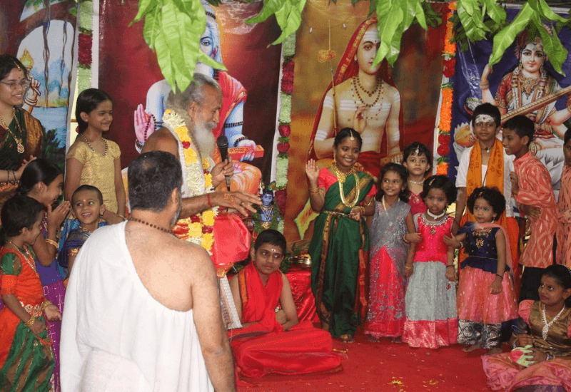Guru Pada Puja and Samskrta Sammelana - SLMTS Veda Pathashala, Hyderabad July 2023 - 13